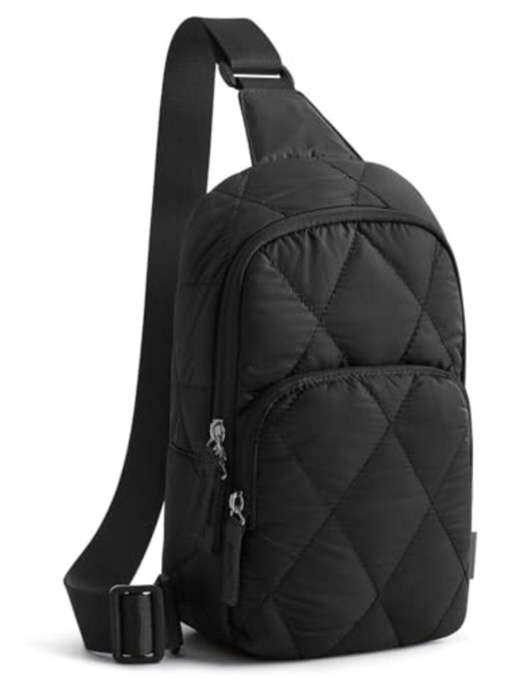 Quilted Puffer Sling Bag for Women Lightweight Nylon Crossbody Purse Travel